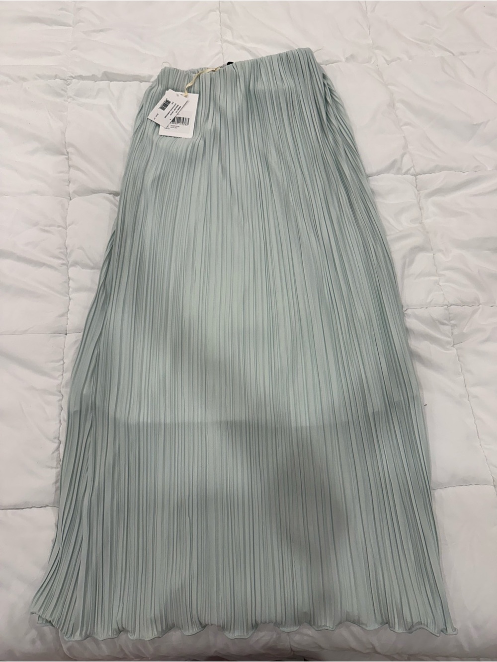 INTERMIX Pleated Maxi Skirt in Light Sage